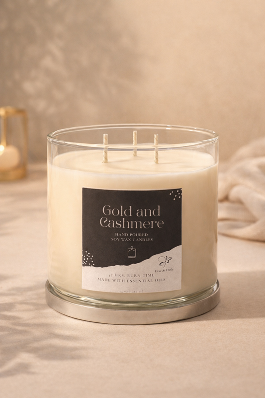 Gold and Cashmere Soy 3-Wick Candle
